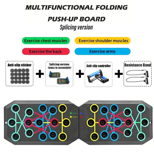 Multifunctional Foldable Push up Trainer Board - Enhance Chest Muscle Strength, Boost Home & Gym Workout Efficiency, Ergonomic Design for Comfortable Exercise, for Home and Gym Workouts