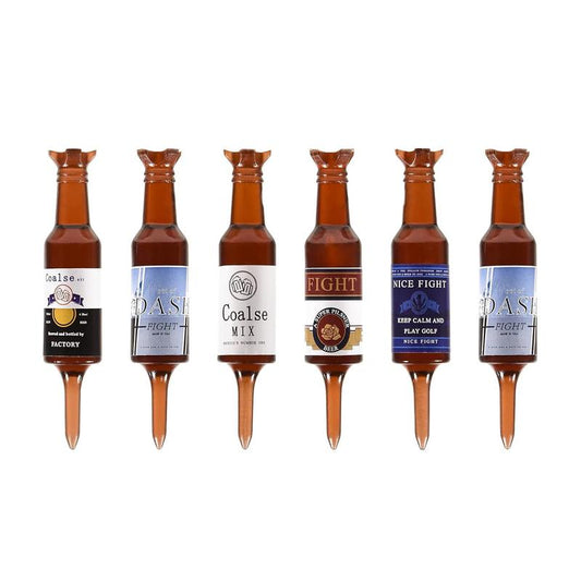 6 Pack Plastic Beer Bottle Golf Tees , the Perfect and Funny Gift for Men, Funny Golf Accessories